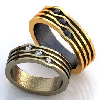 Обручальное кольцо на заказ. Модель obr-377