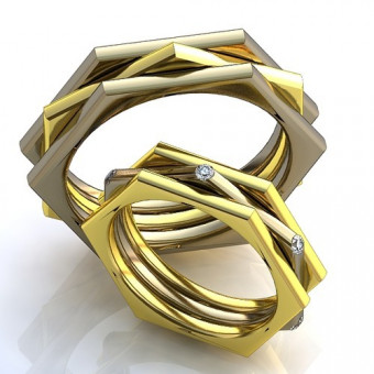 Обручальное кольцо на заказ. Модель obr-443