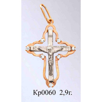 Крест с камнями на заказ. Модель кр0060