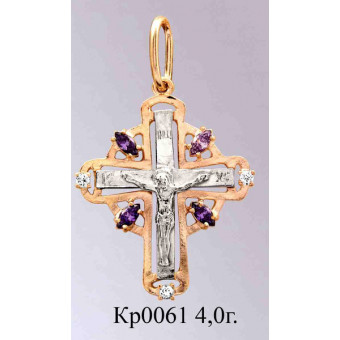 Крест с камнями на заказ. Модель кр0061