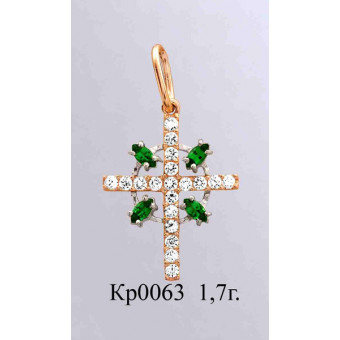 Крест с камнями на заказ. Модель кр0063