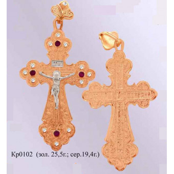 Крест с камнями на заказ. Модель кр0102