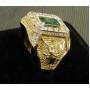 Мужской перстень с символикой, с Изумрудом и бриллиантами