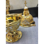 Чаша и кубки религиозные, ювелирная работа из серебра с позолотой с инкрустацией драгоценными камнями