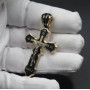 Крестик из золота с черной эмалью